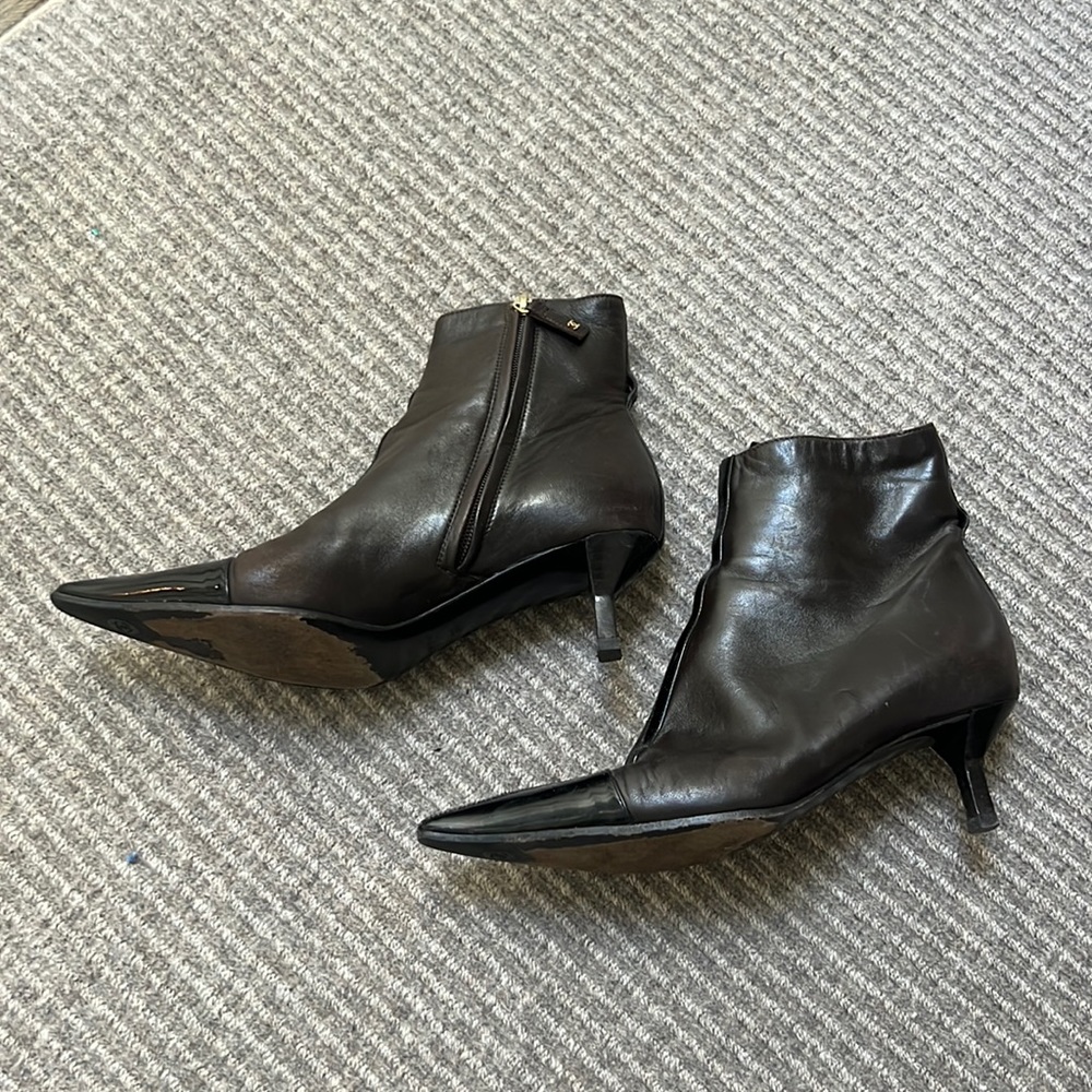 Vintage Chanel Brown Leather Bootie - Picture 2 of 16